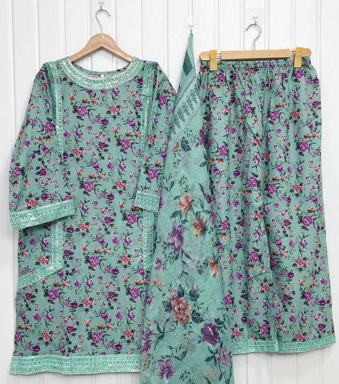 Pastel Embroidered | Lawn D-713