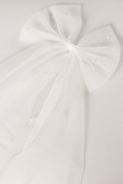 Cora Hair Bow - White