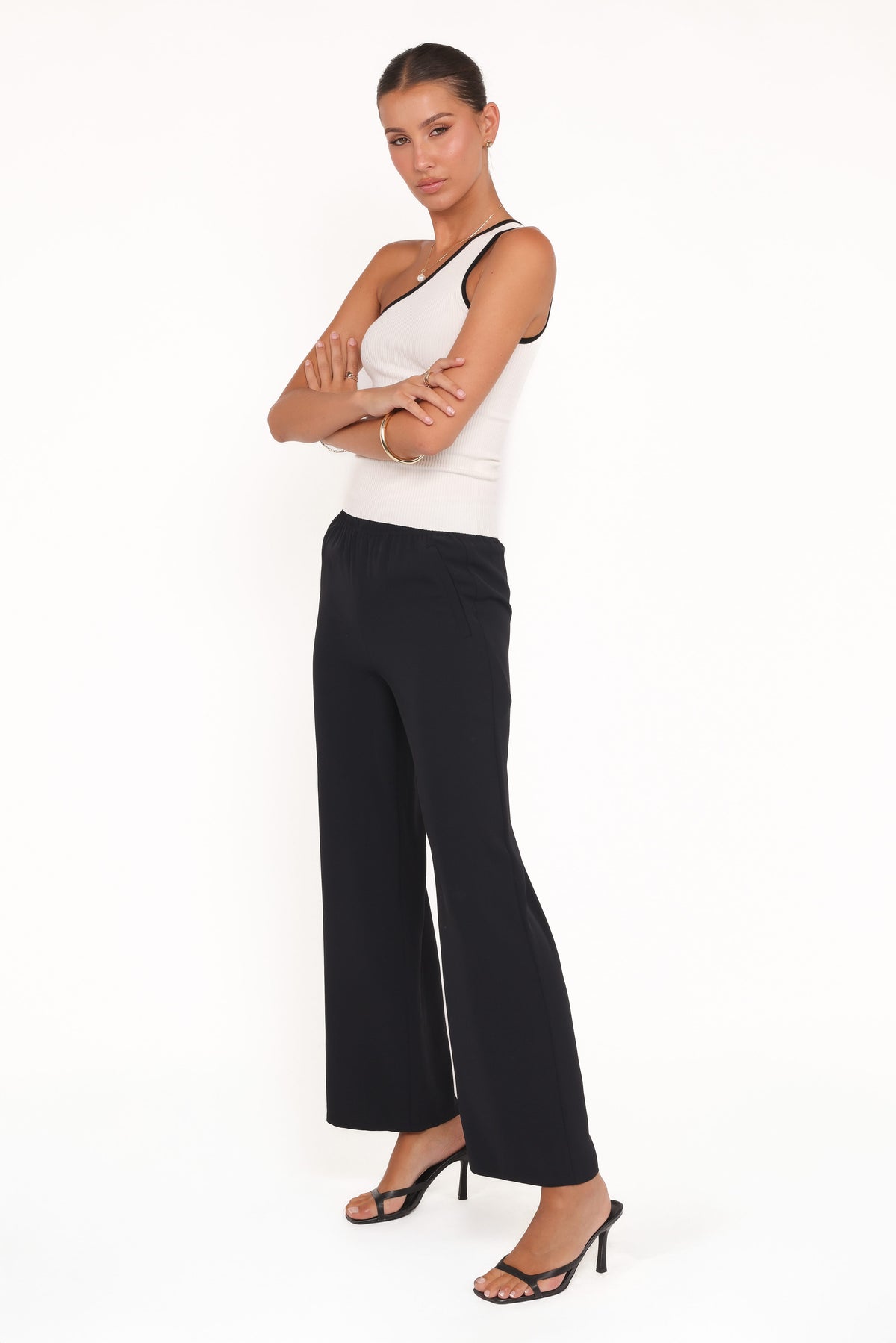 Clark Crepe Wide Leg Pant - Black