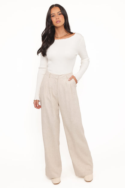 Dean Linen Pants - Beige
