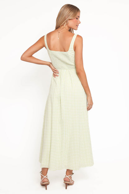 Amberlyn Maxi Dress - Green Gingham