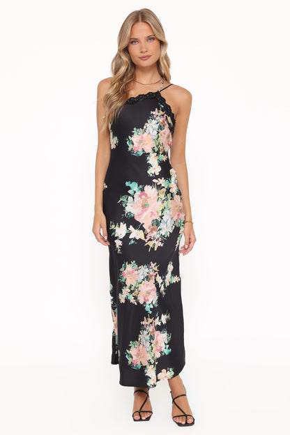 Anika Maxi Dress - Black Floral