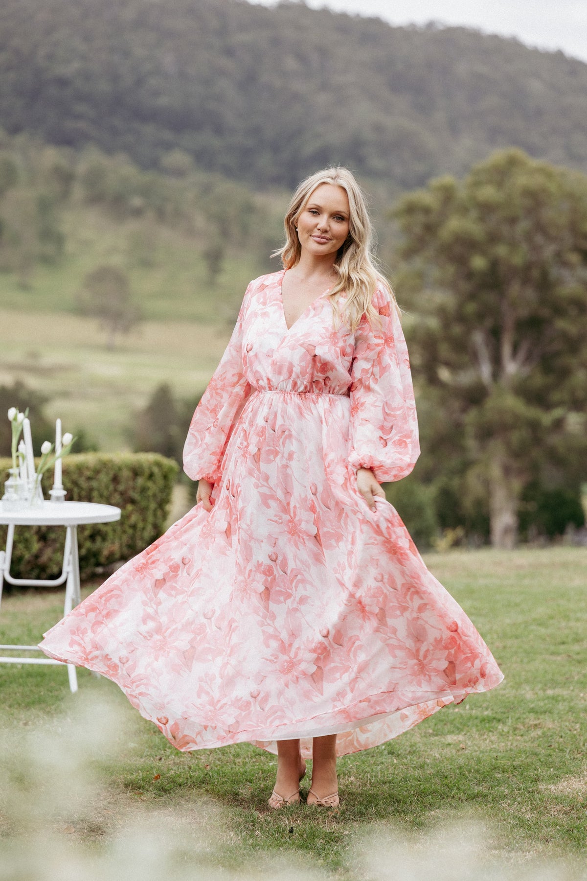 Anisa Maxi Dress - Pink Floral