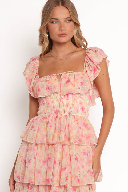 Belle Maxi Dress - Pink Floral