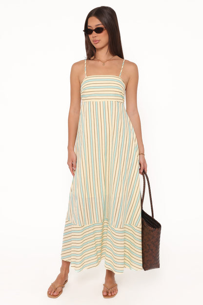 Brea Maxi Dress - Green Stripe