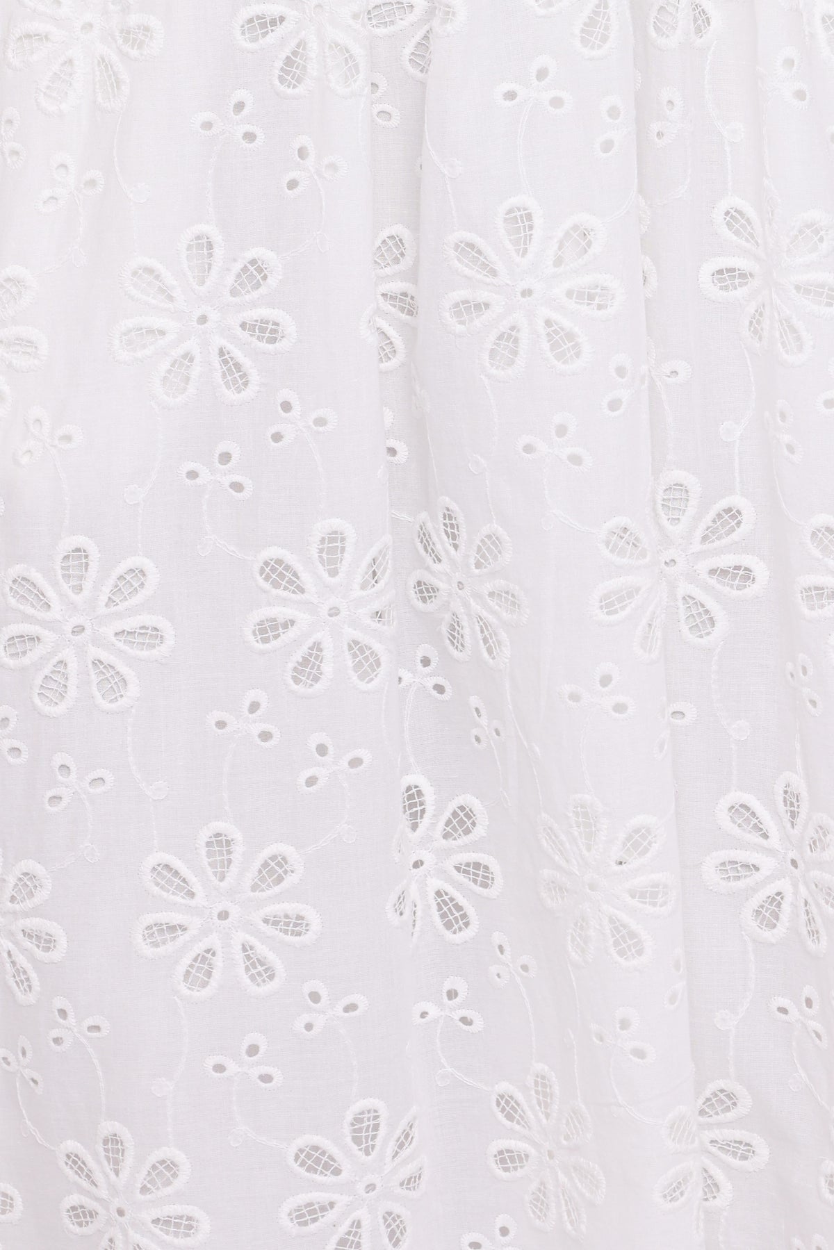 Clo Puff Sleeve Midi Dress - White Broderie