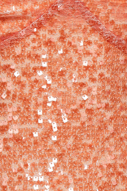Eisley Halter Midi Dress - Orange Sequin