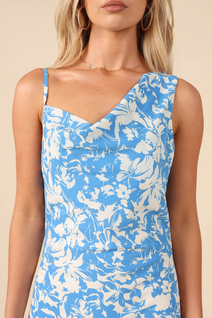 Elias Midi Dress - Blue Floral