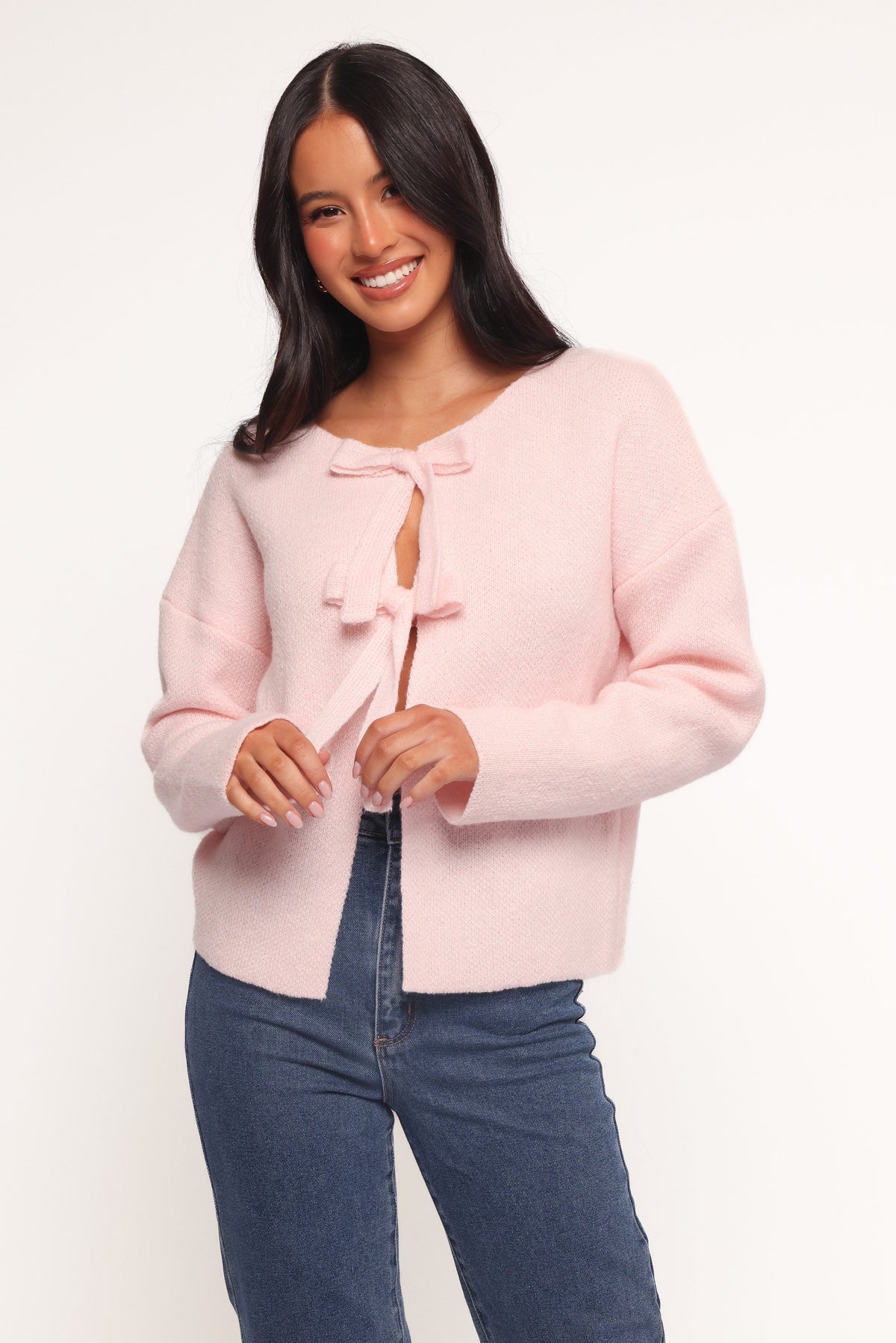 Arden Bow Cardigan - Pink
