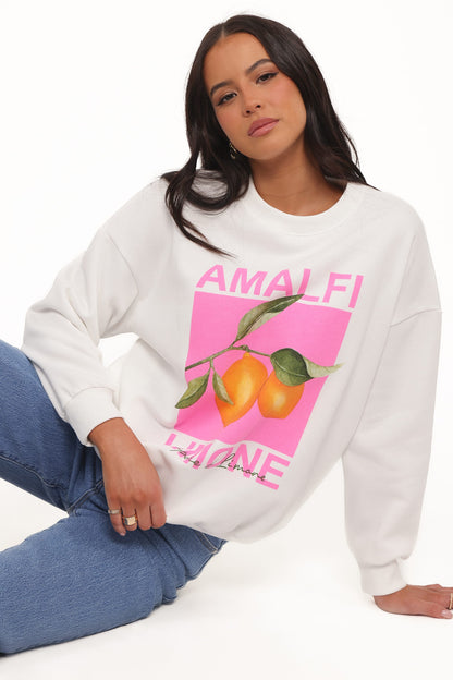 Amalfi Graphic Sweatshirt - White