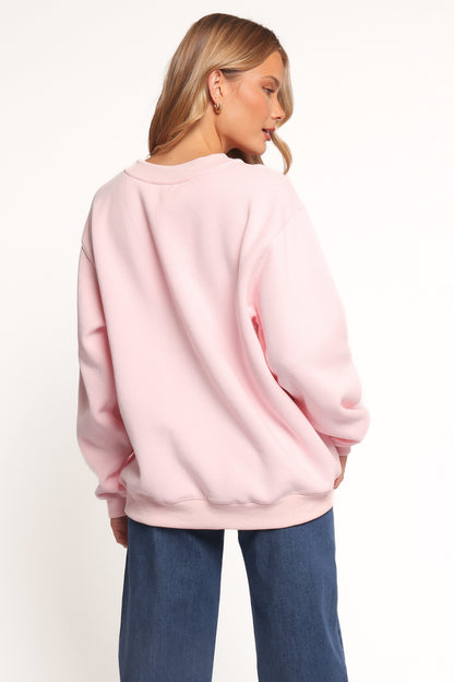 Cherry Martini Graphic Sweatshirt - Pink