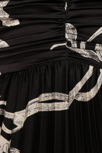 Angelique Pleated Jumpsuit - Black Floral