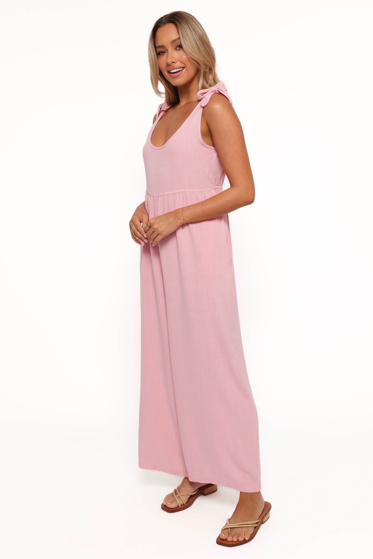 Ayla Linen Jumpsuit - Pale Pink