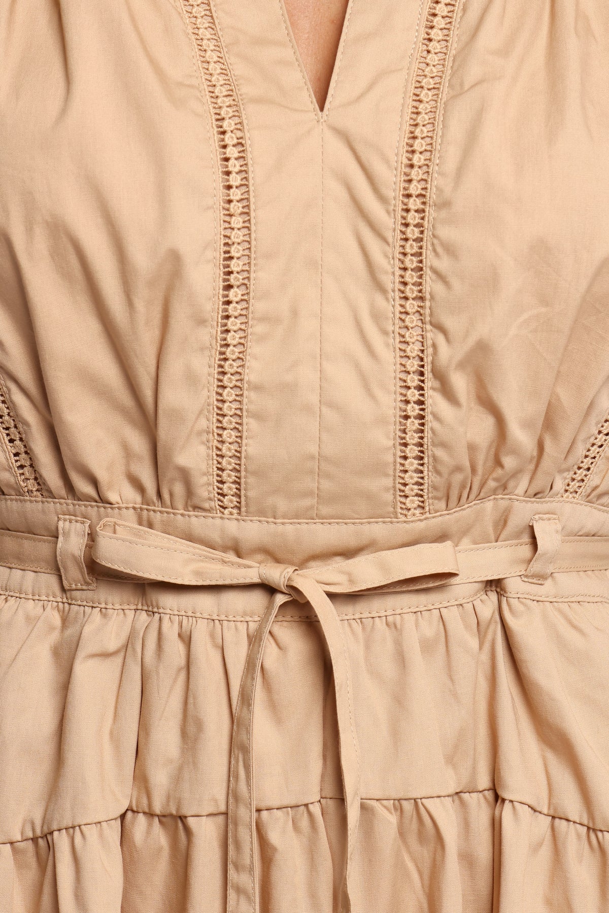 Cheyenne Tie Waist Romper - Taupe