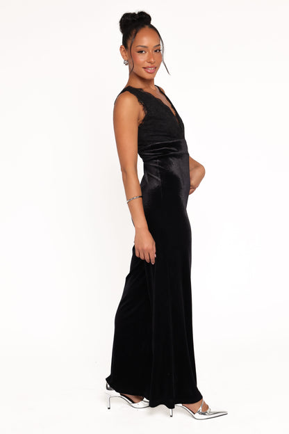 Eloise Jumpsuit - Black Velvet