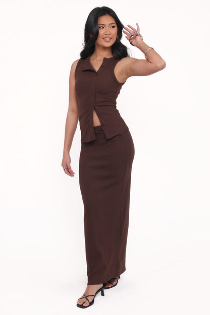 Adeline Two Piece Set - Chocolate