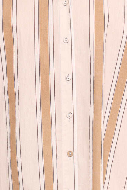 Dean Long Sleeve Short Set - Beige Stripe