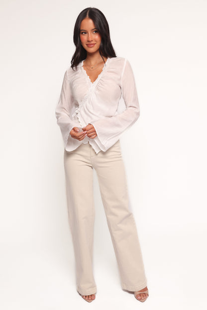 Adira Wrap Blouse - White