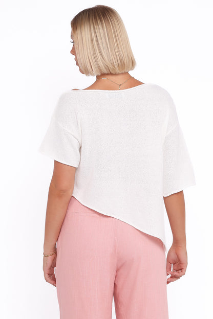 Ardena Boucle Knit Top - Cream