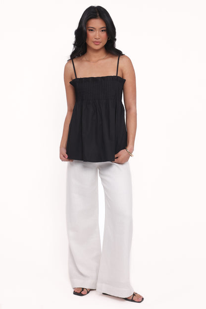 Carson Pleated Top - Black