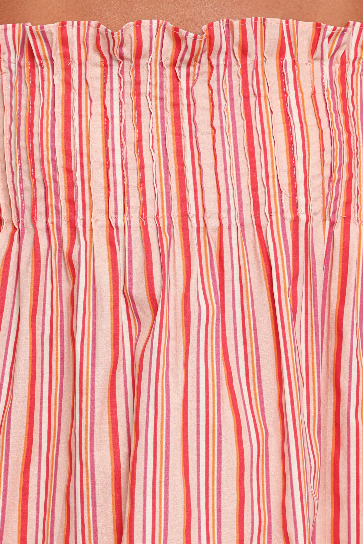 Carson Pleated Top - Peach Stripe