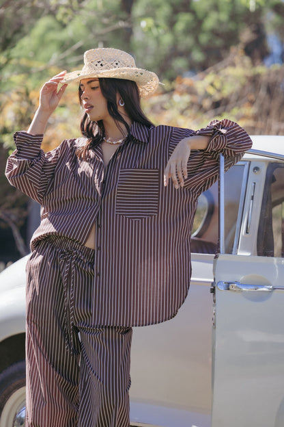Darya Shirt - Chocolate Stripe
