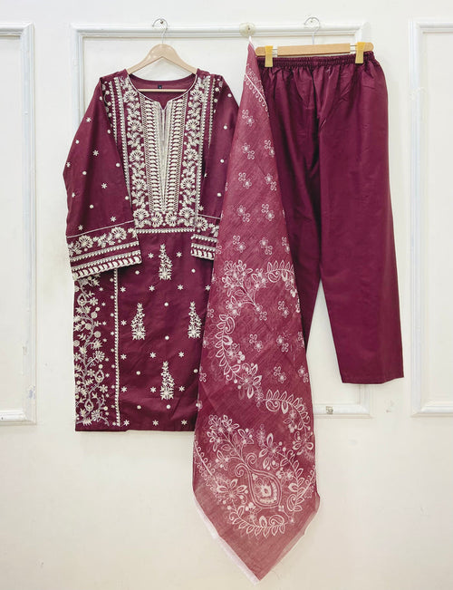 Premium Embroidered | 3PC D-729