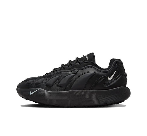 Black Nike Sense running sneaker with sculpted sole and lace-up closure
