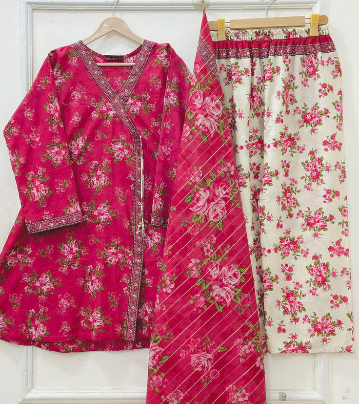 Short Frocks | 3PC Binsaeed Lawn D-670