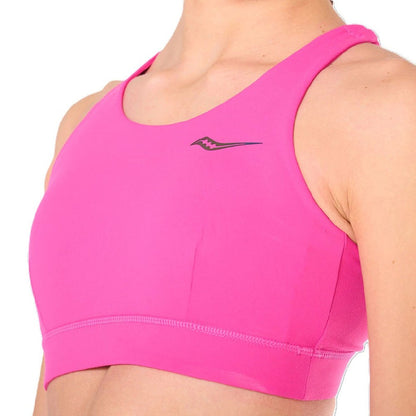 Top Saucony Outpace Bra Candy Pink L Mujer