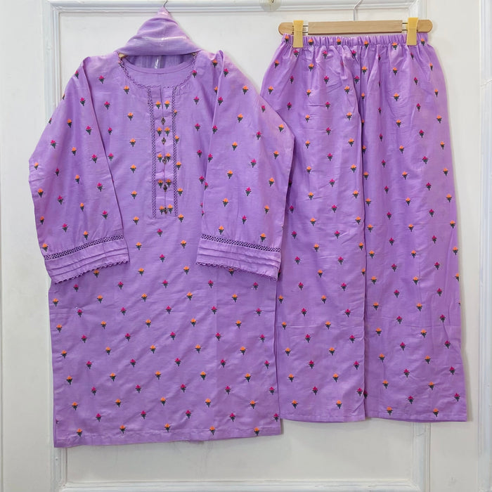 Tulip | Embroidered 3PC Lawn Cotton D-615